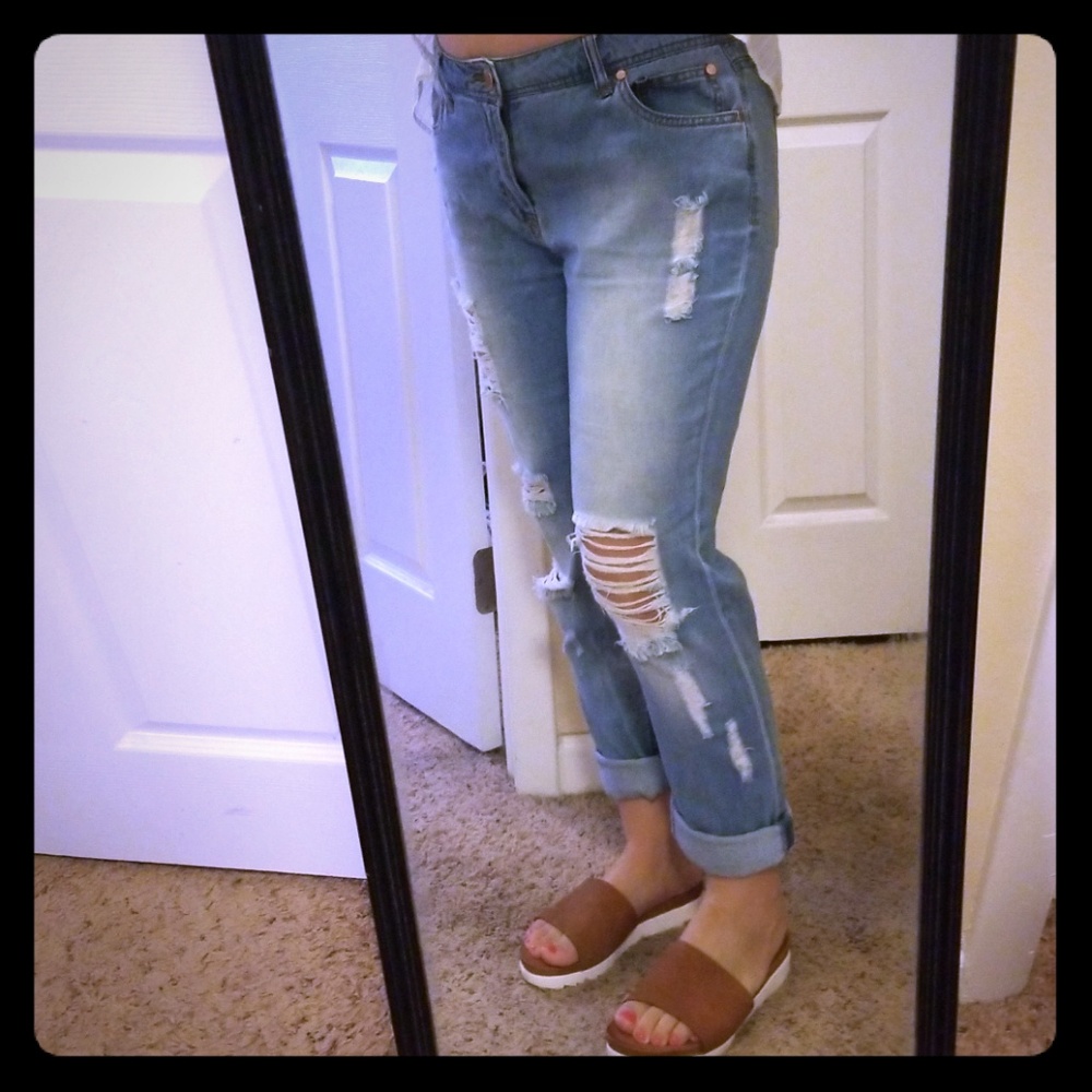 Distressed jeans